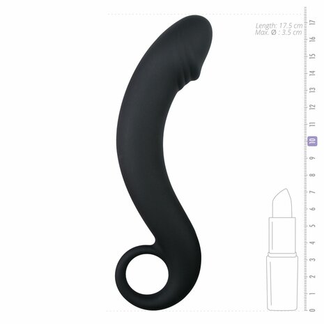 Zwarte Siliconen Prostaat Dildo