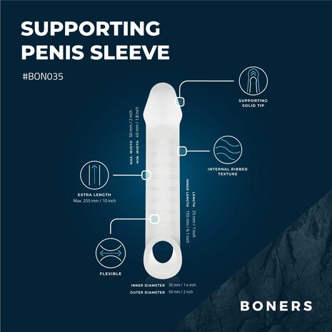 Boners Ondersteunende Penis Sleeve – Extra Lengte en Dikte voor Intenser Genot