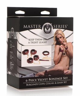 6-delige Luxe BDSM Boeienset – Bordeauxrood & Vegan PU
